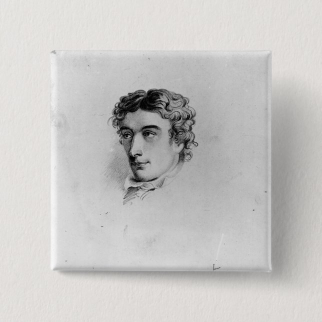 John Keats 2 Inch Square Button (Front)