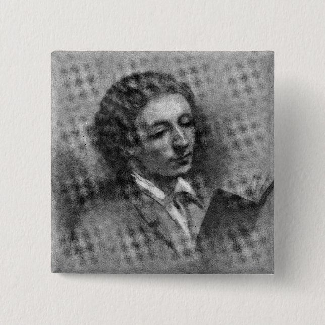 John Keats 2 Inch Square Button (Front)