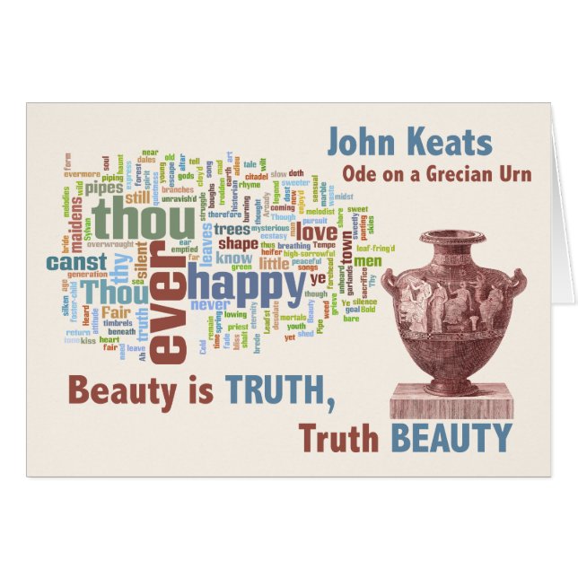 John Keats - beauté est la vérité - urne Grecque - (Devant horizontal)