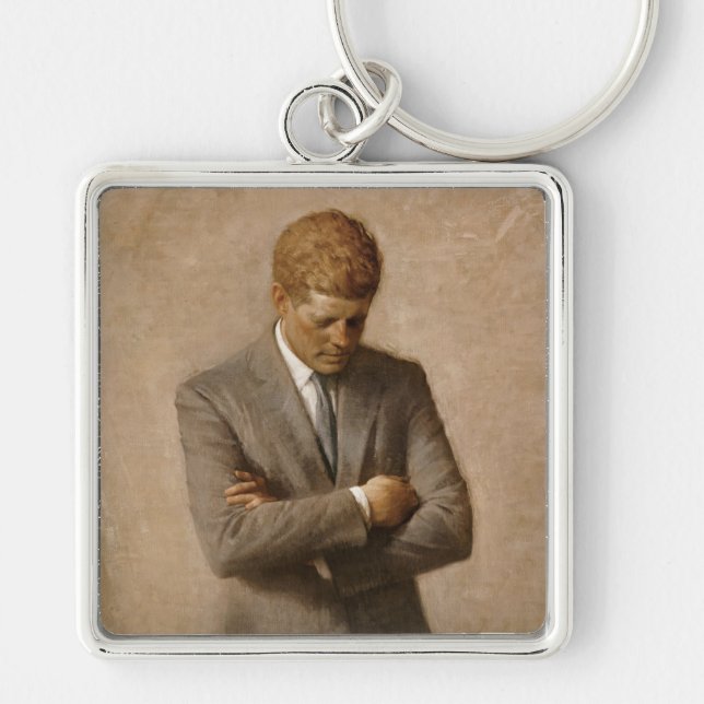 John Kennedy US Presidential White House Portrait  Keychain (Front)