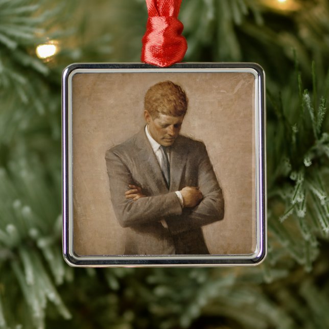 John Kennedy US Presidential White House Portrait  Metal Ornament (Tree)