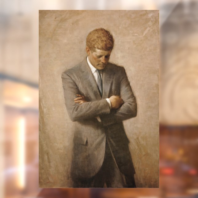 John Kennedy US Presidential White House Portrait  Window Cling (Sheet 2)