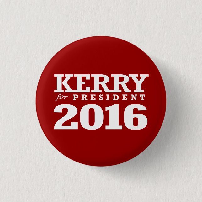 JOHN KERRY FOR PRESIDENT 1 INCH ROUND BUTTON (Front)