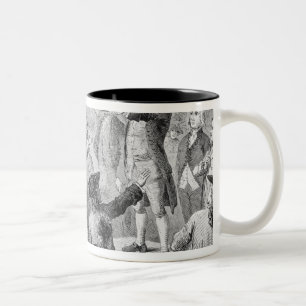 John Lamb speaking at the Sons of Liberty Meeting Two-Tone Coffee Mug