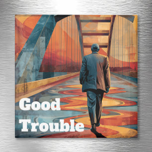 John Lewis Good Trouble Bridge Crossing Magnet