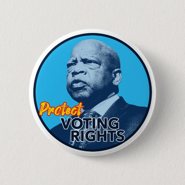 John Lewis Protect Voting Rights Sign 2 Inch Round Button (Front)