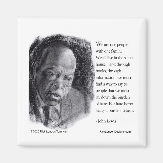John Lewis & Quote Beautiful Portrait  Magnet (Front)