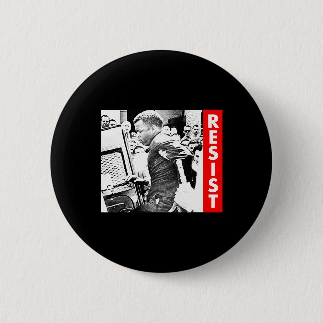 John Lewis - Resist  2 Inch Round Button (Front)