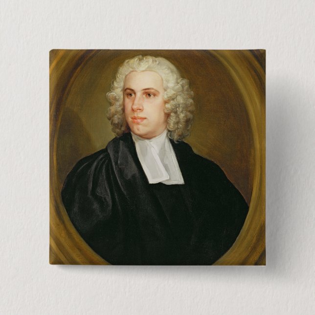 John Lloyd, Curate of St. Mildred's, Broad Street, 2 Inch Square Button (Front)