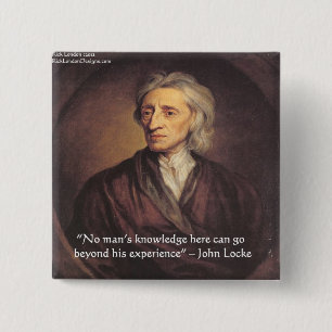 John Locke Knowledge/Experience Quote 2 Inch Square Button