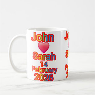 John love Sarah. Valentines day gift  Coffee Mug