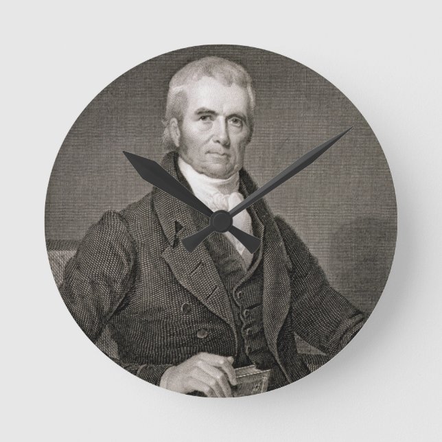 John Marshall (1755-1835), engraved by Asher Brown Round Clock (Front)