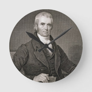 John Marshall (1755-1835), engraved by Asher Brown Round Clock