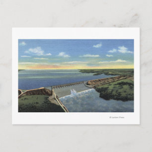 John Martin (Caddoa) Dam across Arkansas River Postcard