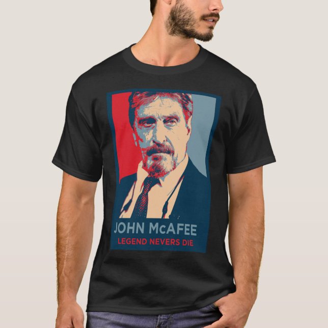 JOHN MCAFEE LEGEND NEVERS DIE retro Classic T-Shir T-Shirt (Front)