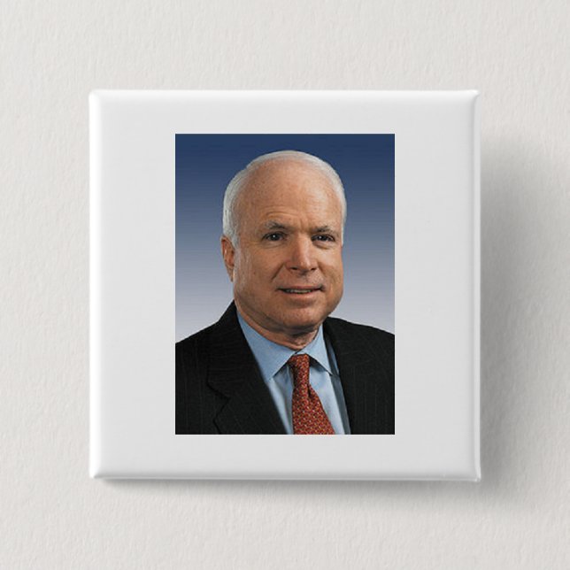 John McCain 2 Inch Square Button (Front)