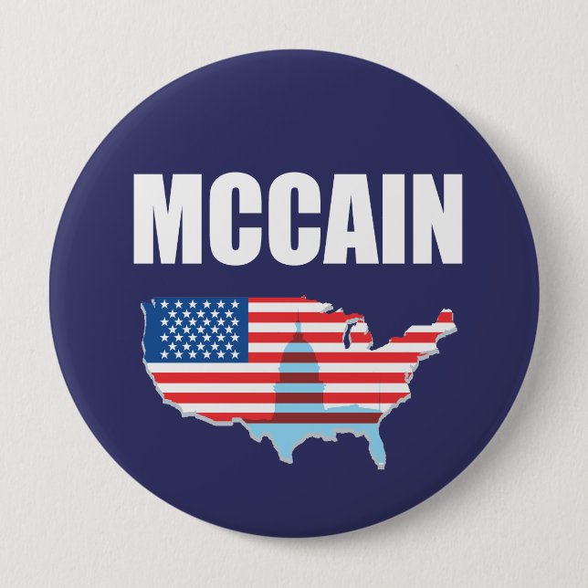 JOHN MCCAIN Election Gear 4 Inch Round Button (Front)