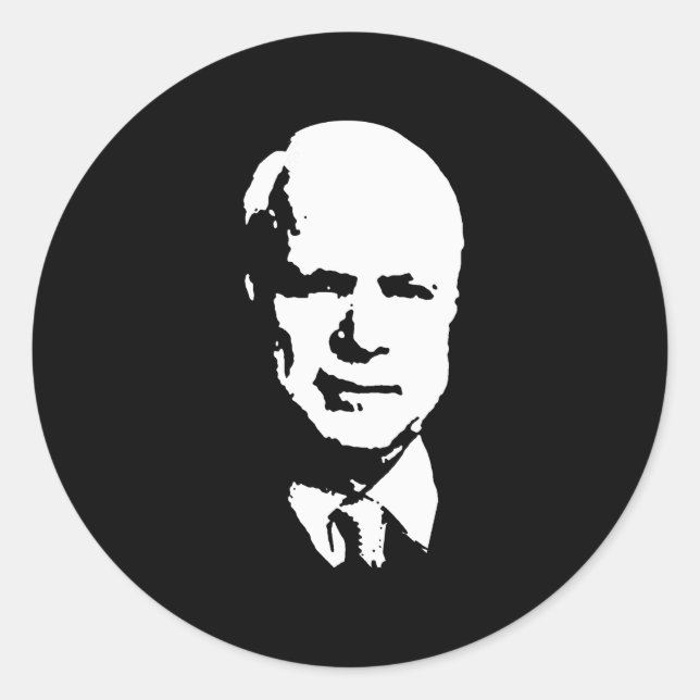 JOHN MCCAIN FOR PRESIDENT CLASSIC ROUND STICKER (Front)