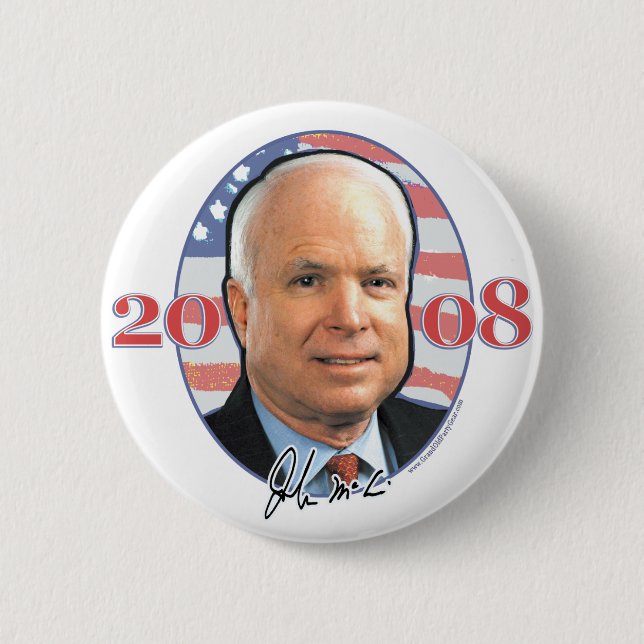 John McCain Portrait Button (Front)