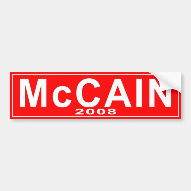 John McCain Red 2008 Bumper Sticker (Front)