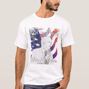 John McCain Rest In Peace POW American Flag Item T-Shirt
