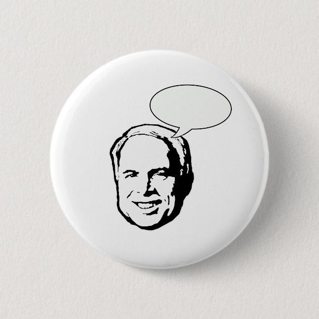 JOHN MCCAIN THOUGHT BUBBLE 2 INCH ROUND BUTTON (Front)