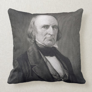 John McLean (1785-1861) engraved by Henry Bryan Ha Throw Pillow