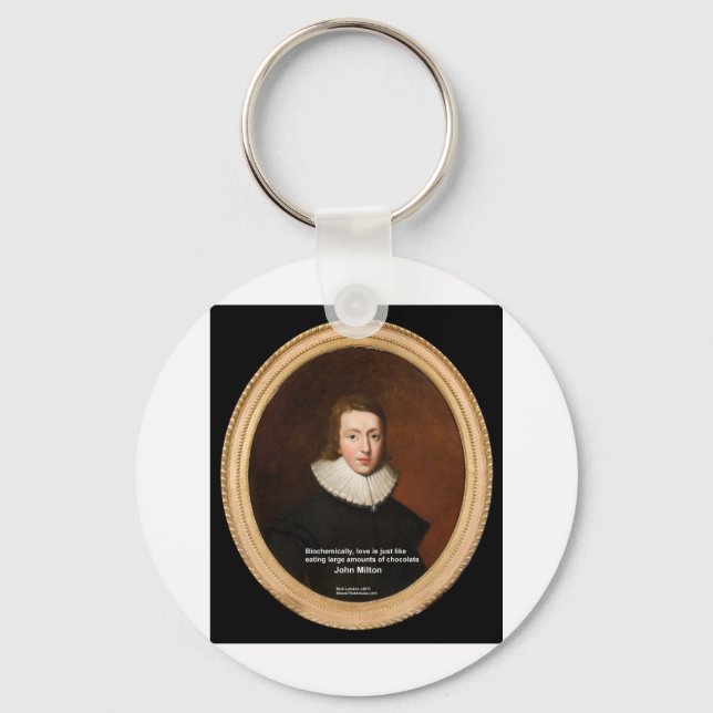 John Milton Love & Chocolate Quote Gifts & Cards Keychain (Front)