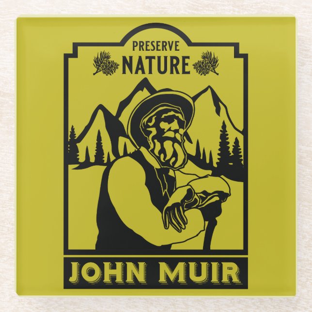 John Muir Day Glass Coaster (Front)