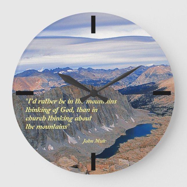 John Muir Quote Large Clock (Front)