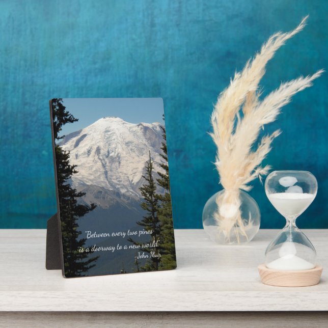 John Muir Quote Scenic Mount Rainier Plaque (Side)