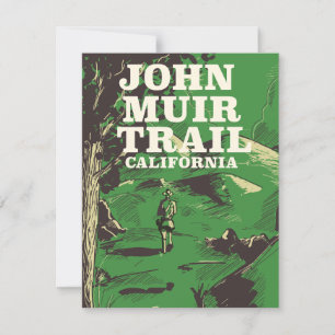 John Muir Trail California travel poster. Card