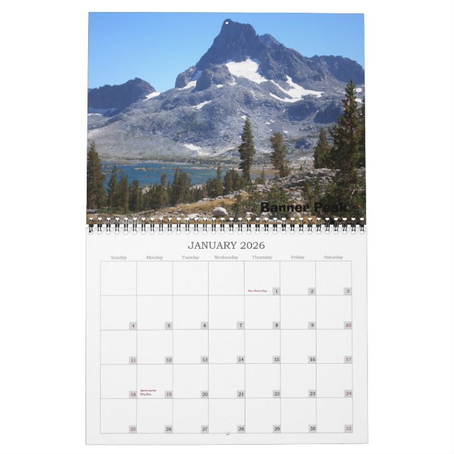 John Muir Trail - Customized Calendar (Jan 2026)