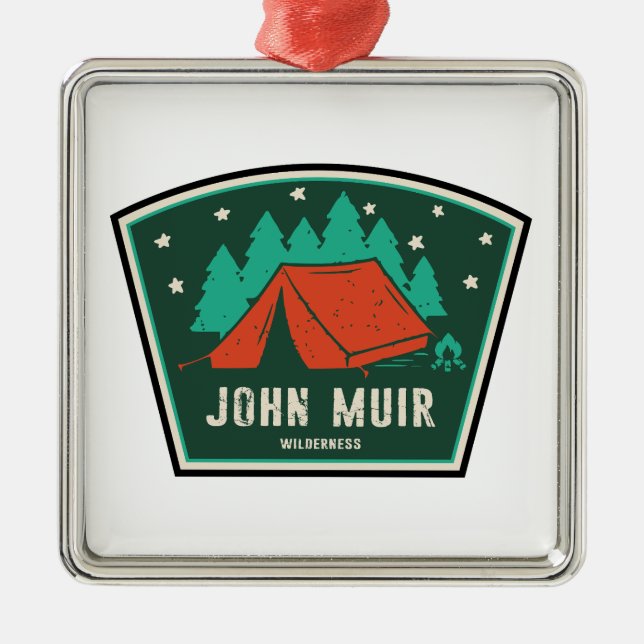 John Muir Wilderness California Camping Metal Ornament (Front)