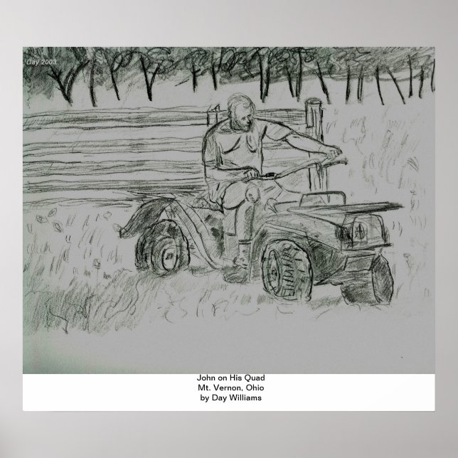 John on His Quad, Mt. Vernon, Ohio Poster (Front)
