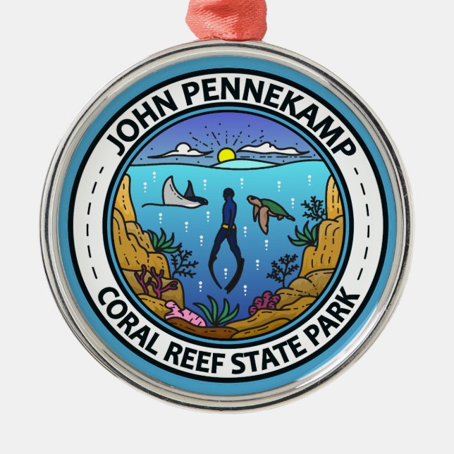 John Pennekamp Coral Reef State Park Travel Art Metal Ornament (Front)