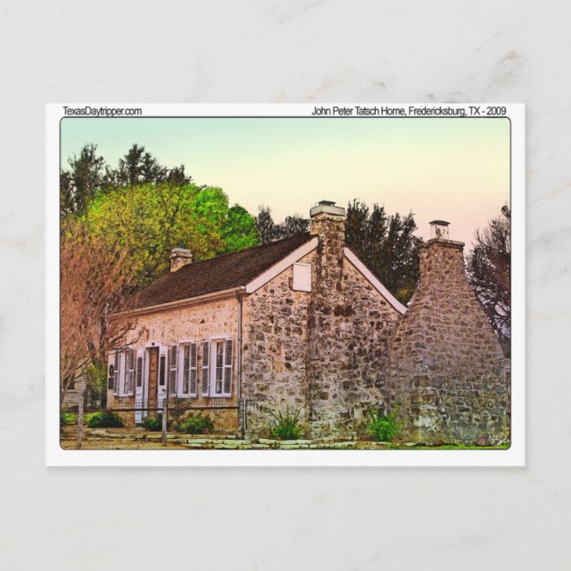 John Peter Tatsch Home, Fredericksburg, TX Postcard (Front)