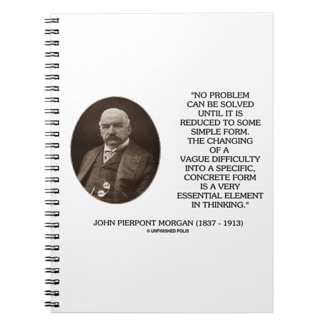 John Pierpont Morgan No Problem Can Be Solved Notebook (Front)