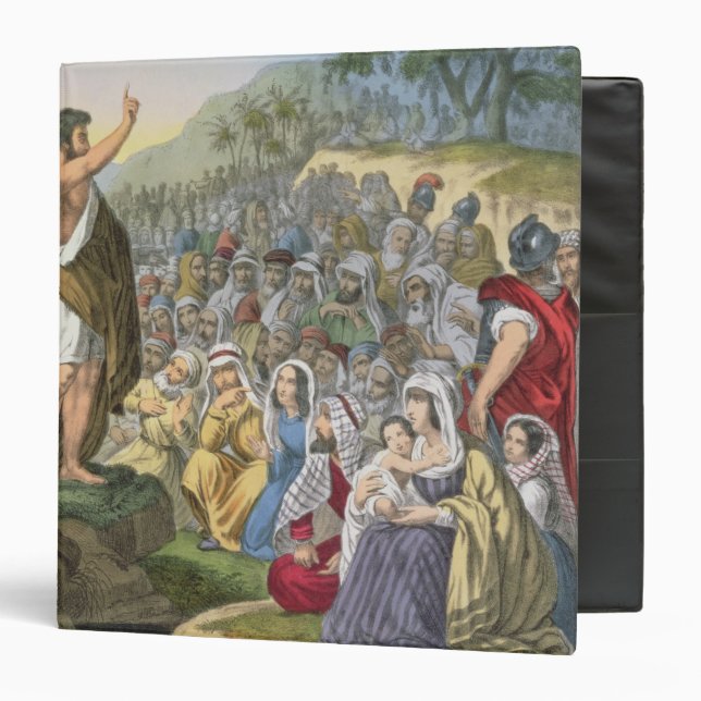 John Preaching in the Wilderness, from a bible pri Binder (Front/Inside)