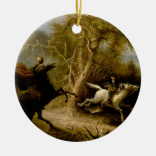 John Quidor Legend of Sleepy Hollow Headless Horse Ceramic Ornament