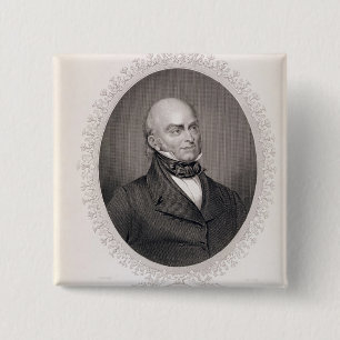 John Quincy Adams 2 Inch Square Button