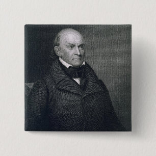 John Quincy Adams, engraved by John Wesley Paradis 2 Inch Square Button