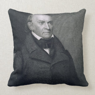 John Quincy Adams, engraved by John Wesley Paradis Throw Pillow