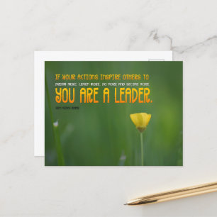 John Quincy Adams Inspirational Quote "Leader" Postcard