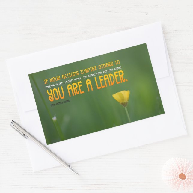 John Quincy Adams Inspirational Quote "Leader" Sticker (Envelope)