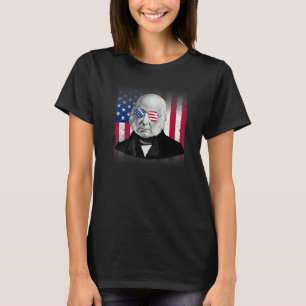 John Quincy Adams Patriotic American Flag 4th of J T-Shirt