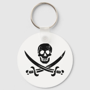 John Rackham (Calico Jack) Pirate Flag Jolly Roger Keychain