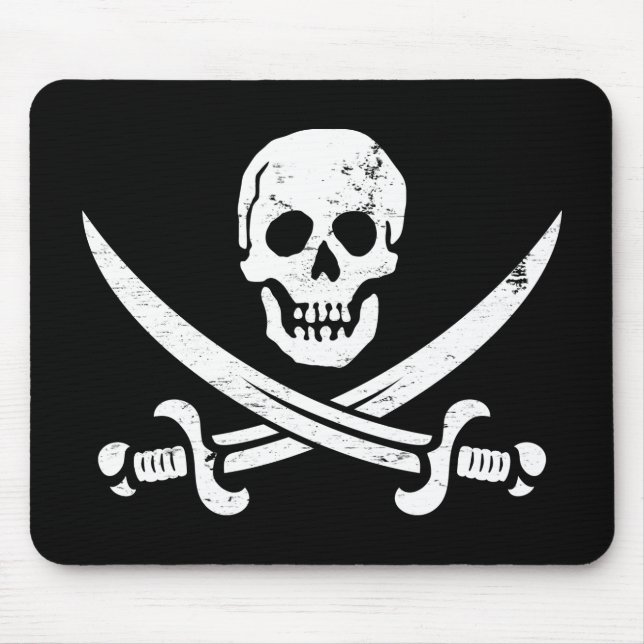 John Rackham (Calico Jack) Pirate Flag Jolly Roger Mouse Pad (Front)