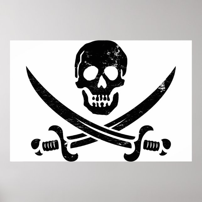 John Rackham (Calico Jack) Pirate Flag Jolly Roger Poster (Front)