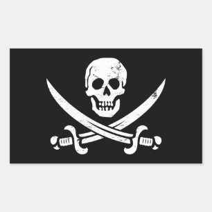 John Rackham (Calico Jack) Pirate Flag Jolly Roger Sticker
